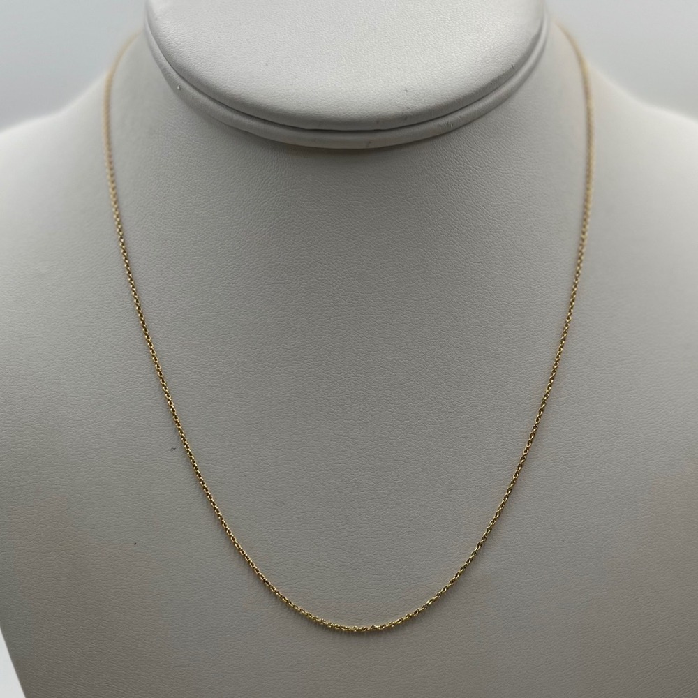 D Turkey Fine Solid 10K Yellow Gold
Cable Link Chain Necklace 16" 1.75g